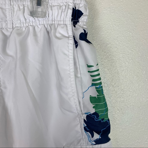 Hang Ten Medium White Board Swim Shorts Trunks Hawaiian Mesh Lined Draw String - Picture 4 of 9